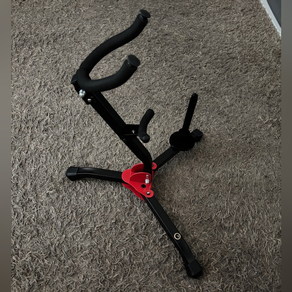 EASTROCK Alto Tenor Saxophone Folding Stand with Clarinet/Flute Attachment & Bag